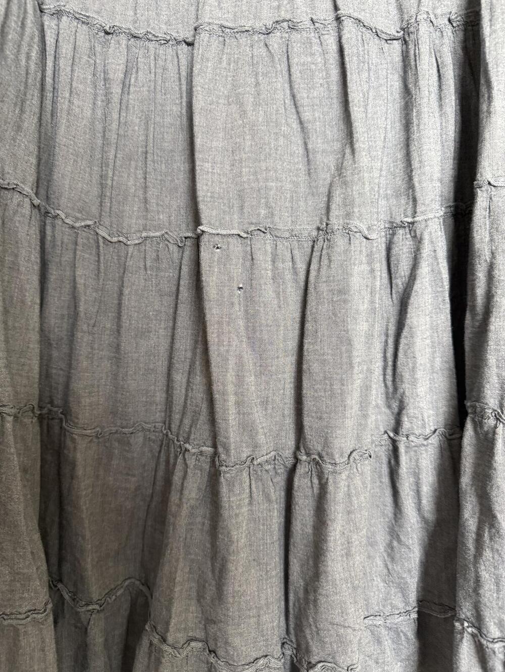Denim Tiered Peasant Cotton Skirt Size L - Picture 4 of 5